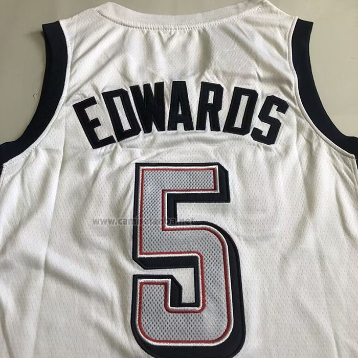 Camiseta USA 2024 Anthony Edwards #5 Blanco
